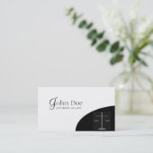 弁護士黒/緑の角 名刺 (スタンド正面)