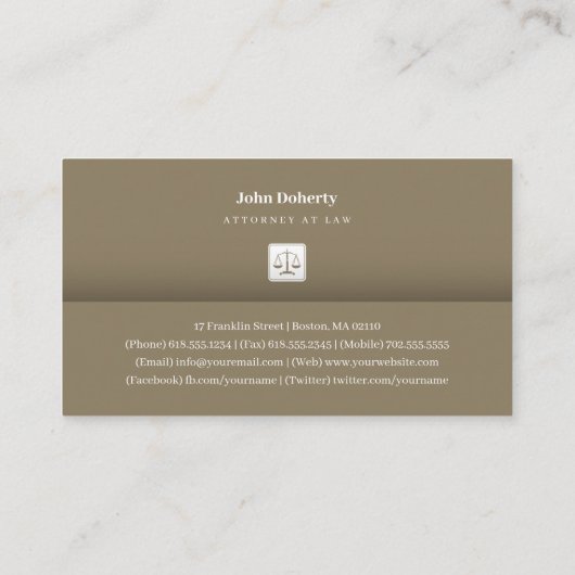 弁護士 |はかりで測金ゴールド 名刺 (裏面)