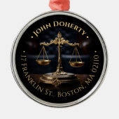 弁護士 はかりで測| of Justice メタルオーナメント (正面)