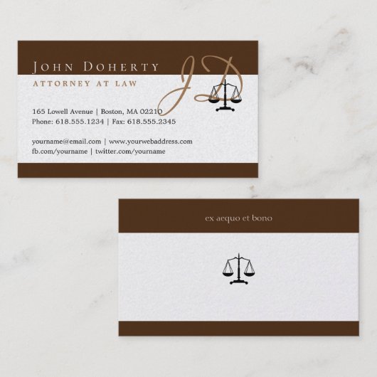 弁護士 |イニシャル 名刺 (正面/裏面)