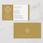 弁護士 |エレガントはかりで測金ゴールド 名刺 (正面/裏面)