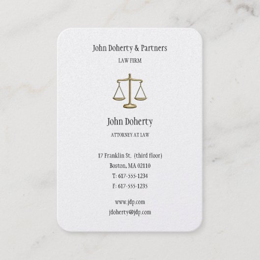 弁護士 |エレガント金ゴールド 名刺 (正面)