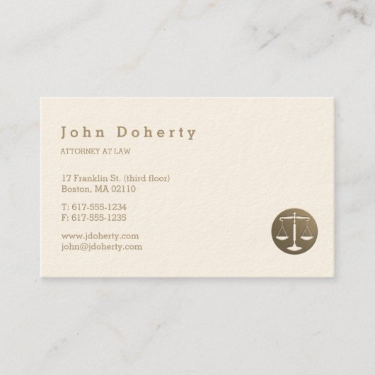 弁護士 |エレガント金ゴールド 名刺 (正面)