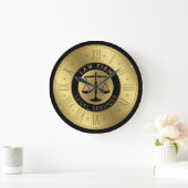 弁護士 |ゴールデンはかりで測オブジャスティス ラージ壁時計 (ホーム)