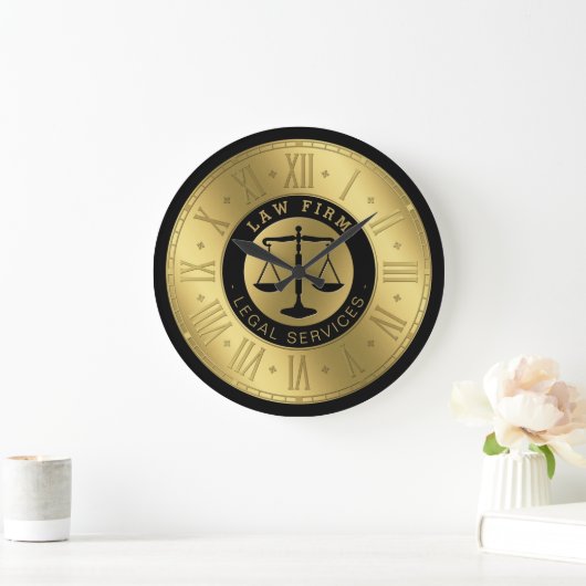 弁護士 |ゴールデンはかりで測オブジャスティス ラージ壁時計 (ホーム)