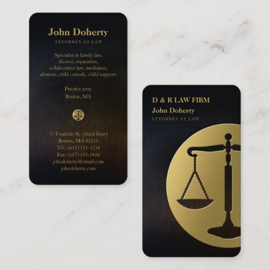 弁護士 |ゴールデンはかりで測オブジャスティス 名刺 (正面/裏面)