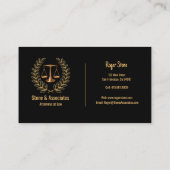 弁護士、ゴールデンリースおよび法規の規模 名刺 (裏面)