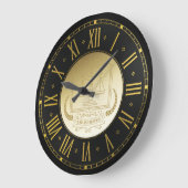 弁護士 |ゴールデン ラージ壁時計 (傾斜)