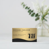 弁護士 / ゴールドメタリックの天秤 名刺 (スタンド正面)