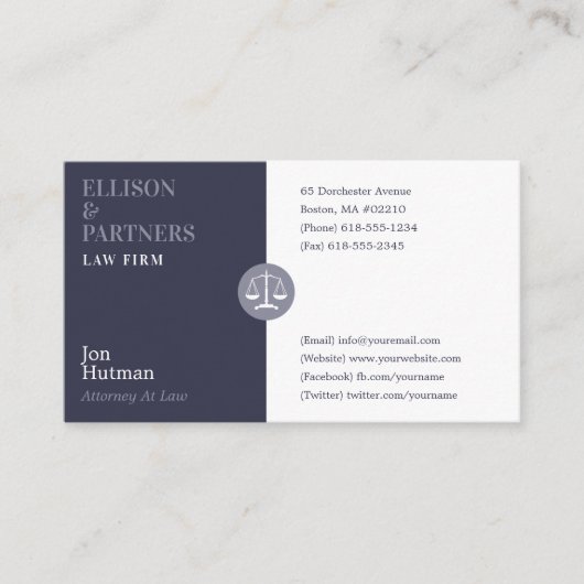 弁護士 |ジャスはかりで測ス・ビジネス・カード 名刺 (正面)