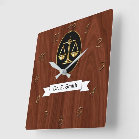 弁護士 スクエア壁時計 (傾斜)