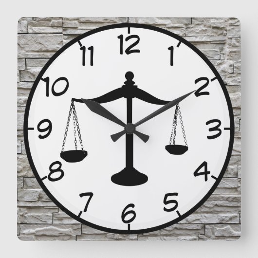 弁護士 スクエア壁時計 (正面)
