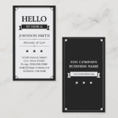 弁護士-レトロこんにちは私の名前 名刺 (正面/裏面)