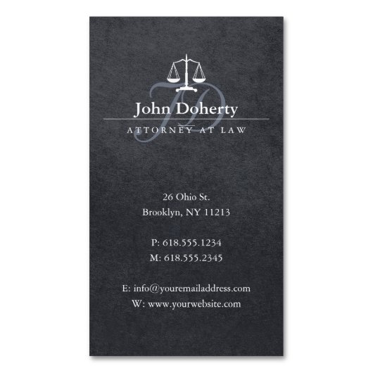 弁護士 |司法はかりで測の階級 マグネット名刺 (正面縦)