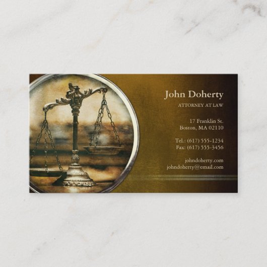 弁護士 |司法はかりで測ヴィンテージ 名刺 (正面)