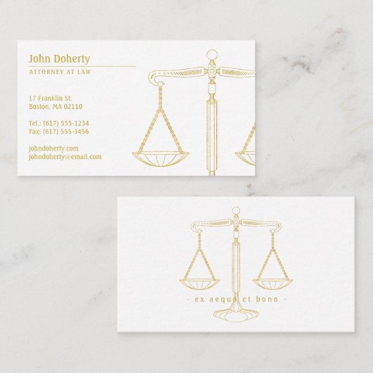 弁護士 |司法はかりで測金ゴールド 名刺 (正面/裏面)