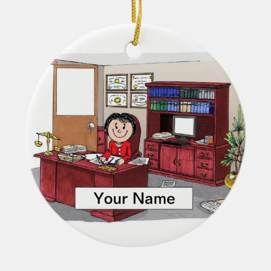 弁護士 – 女性 セラミックオーナメント (正面)