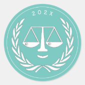 弁護士 学校卒業 2026 ラウンドシール (正面)