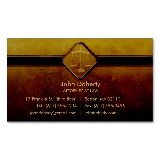 弁護士-専門の名刺 マグネット名刺 (正面)