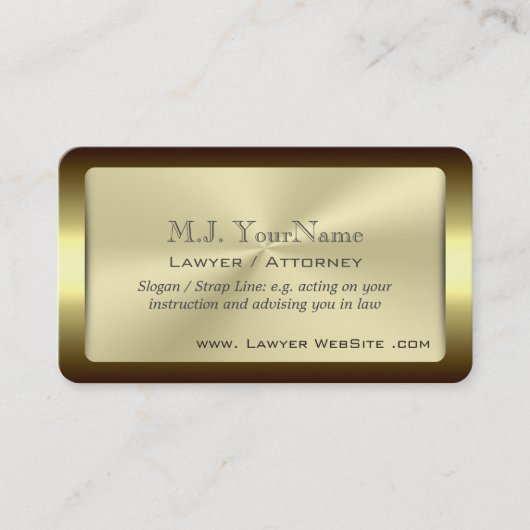 弁護士/弁護士の贅沢によって組み立てられる金ゴールド効果 名刺 (正面)