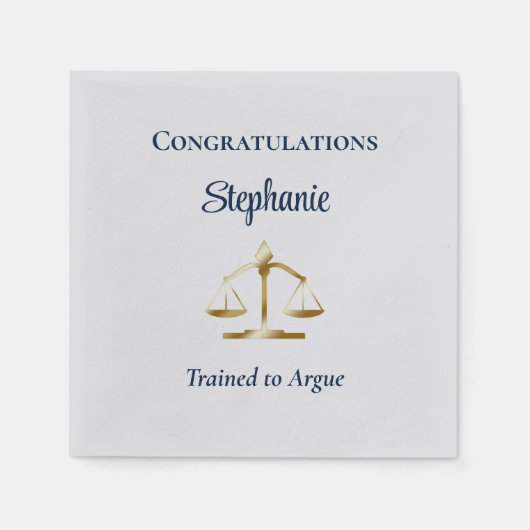 弁護士 |弁護士法はかりで測法で議論を訓練 スタンダードカクテルナプキン (正面)