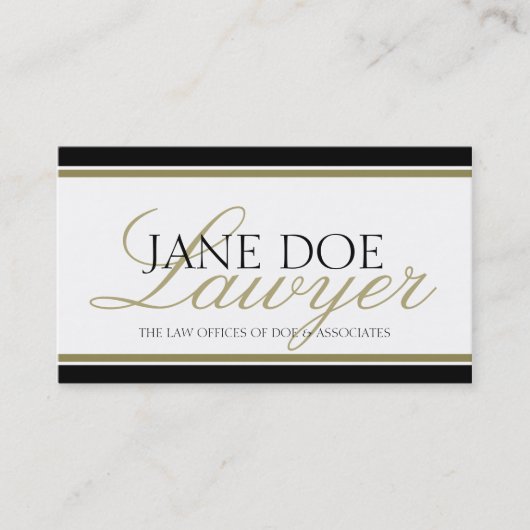 弁護士/弁護士金ゴールドスクリプト 名刺 (正面)