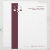 弁護士/弁護士-バーガンディレターヘッド レターヘッド (正面/裏面)