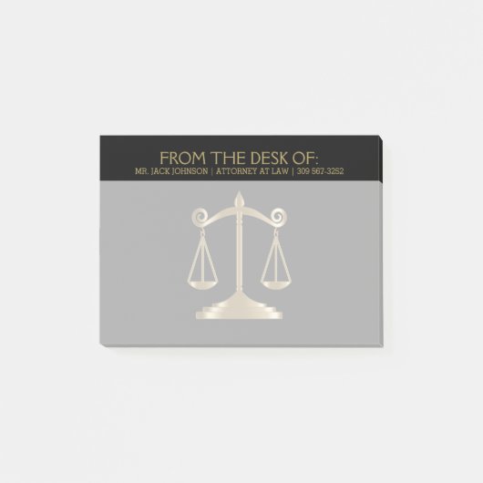 弁護士 – 弁護士 – ブラックと金ゴールド ポストイット (正面)