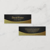 弁護士/弁護士 – ブラック金ゴールドダマスク スキニー名刺 (正面/裏面)
