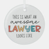 弁護士 |弁護士 |弁護士素晴らしおもしろい ガラスオーナメント (正面)