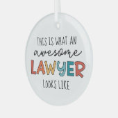弁護士 |弁護士 |弁護士素晴らしおもしろい ガラスオーナメント (正面左)