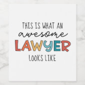 弁護士 |弁護士 |弁護士素晴らしおもしろい ワインラベル (シングルラベル)