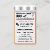弁護士 – 思い出に残るおもしろい 名刺 (正面)