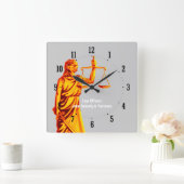 弁護士 – 正義の時 スクエア壁時計 (ホーム)