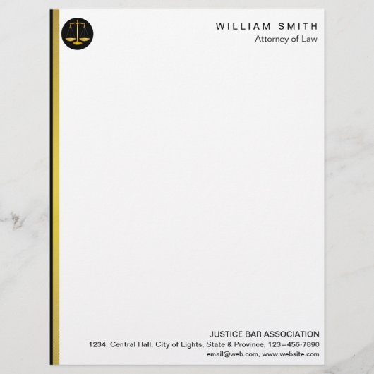 弁護士 法曹 偽 ゴールド スケール 弁護士 正義 レターヘッド (正面)