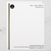 弁護士 法曹 偽 ゴールド スケール 弁護士 正義 レターヘッド (正面/裏面)