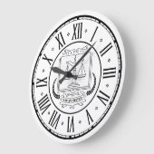 弁護士 |白黒 ラージ壁時計 (傾斜)