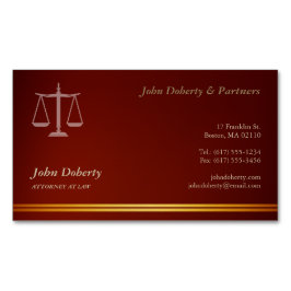 弁護士 |赤エレガント色 マグネット名刺