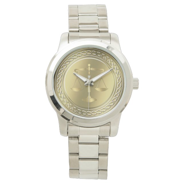 弁護士 金はかりで測金 腕時計 (正面)