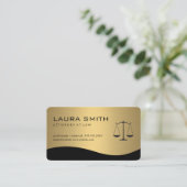 弁護士/金ゴールドメタリックはかりで測 名刺 (スタンド正面)