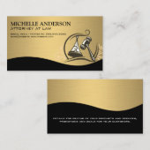 弁護士 | 金ゴールド金属 | Gavel Lawロゴ 名刺 (正面/裏面)