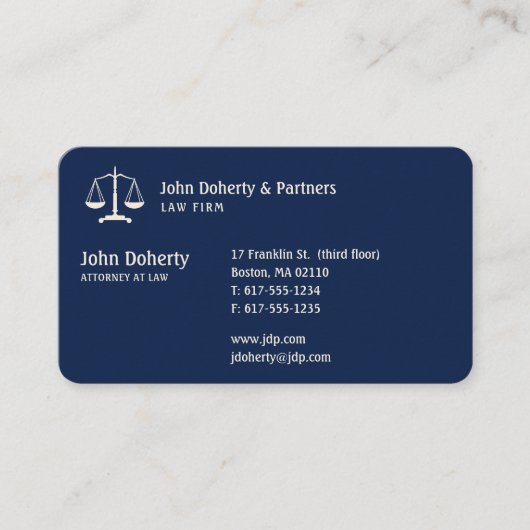 弁護士 |青エレガント色 名刺 (正面)