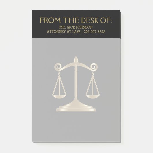 弁護士 – 黒と金ゴールド ポストイット (正面)