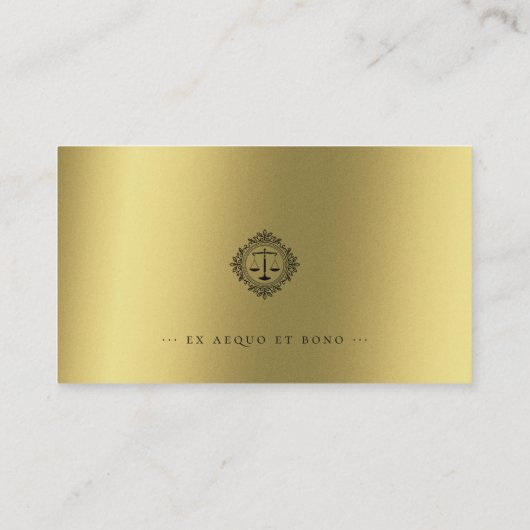 弁護士 |黒エレガントはかりで測金ゴールド 名刺 (裏面)