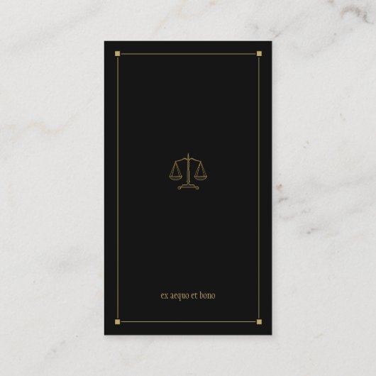 弁護士 |黒エレガント金ゴールド 名刺 (裏面)