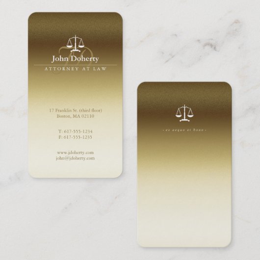 弁護士 | Classy はかりで測 Golden of Justice 名刺 (正面/裏面)