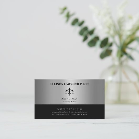弁護士 | Professional Silver Black 名刺 (スタンド正面)