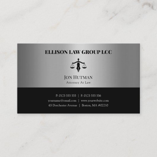 弁護士 | Professional Silver Black 名刺 (正面)