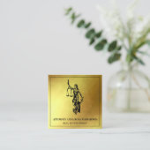 *~*弁護士AP15弁護士・ジャスティス・はかりで測ゴールド・フォイル スクエア名刺 (スタンド正面)