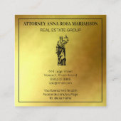 *～*弁護士AP15弁護士・ジャスティス・はかりで測ゴールド・フォイル スクエア名刺 (裏面)